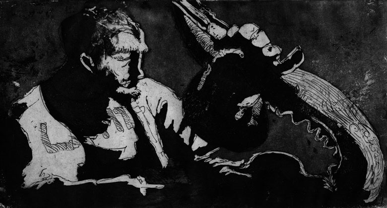 Fin tragique du céphalopode, gravure de Hyacinthus (Yacine Gouaref)